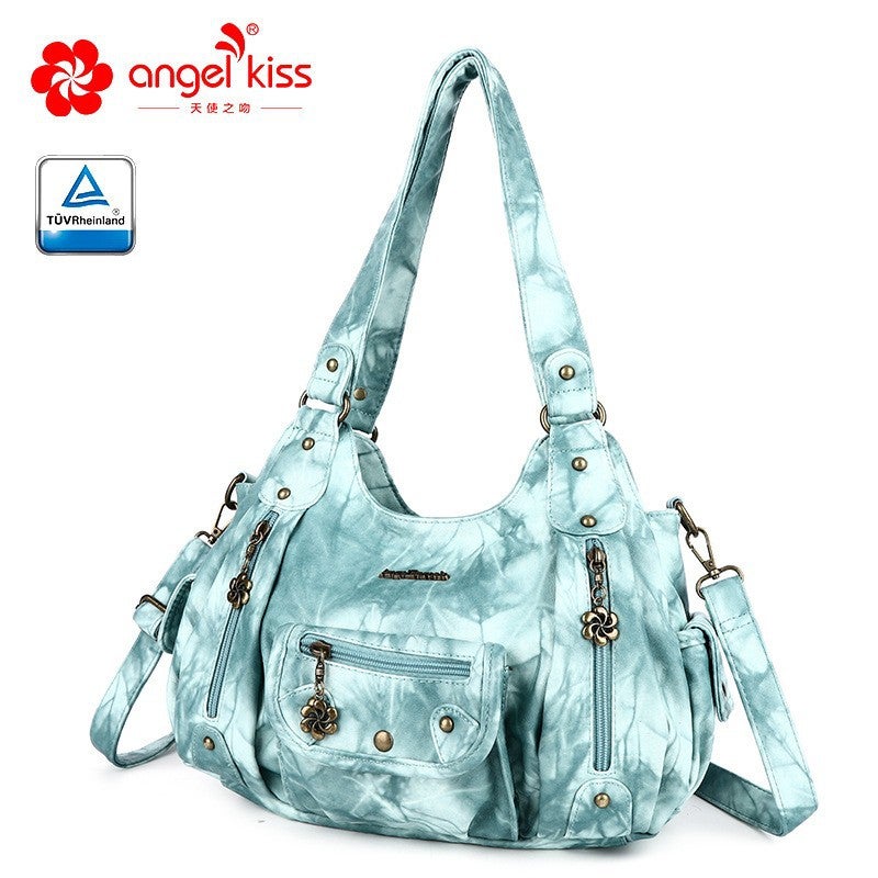New Multi-Functional Women'S Handbag Multi-Color Tie-Dyed Pu Casual Shoulder Messenger Bag - Image 3
