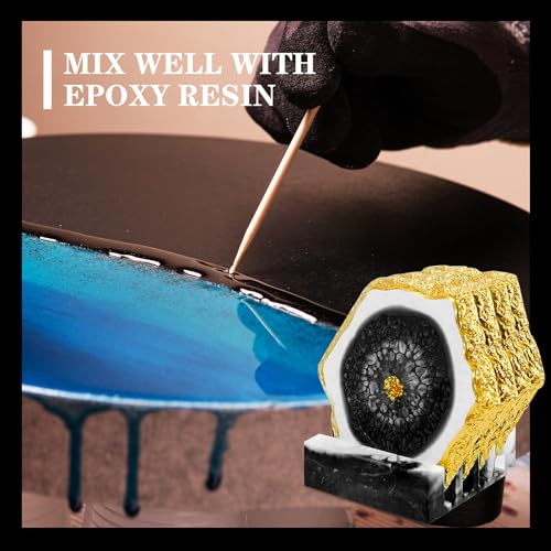 DecorRom Black Epoxy Resin Pigment Paste - 3.4 fl.oz / 100ml High Concentrated Black Resin Dye Paste for Resin Art, River Table, UV Resin Jewelry Making - Opaque Black Pigment Paste for Resin Painting, Coaster - Image 5