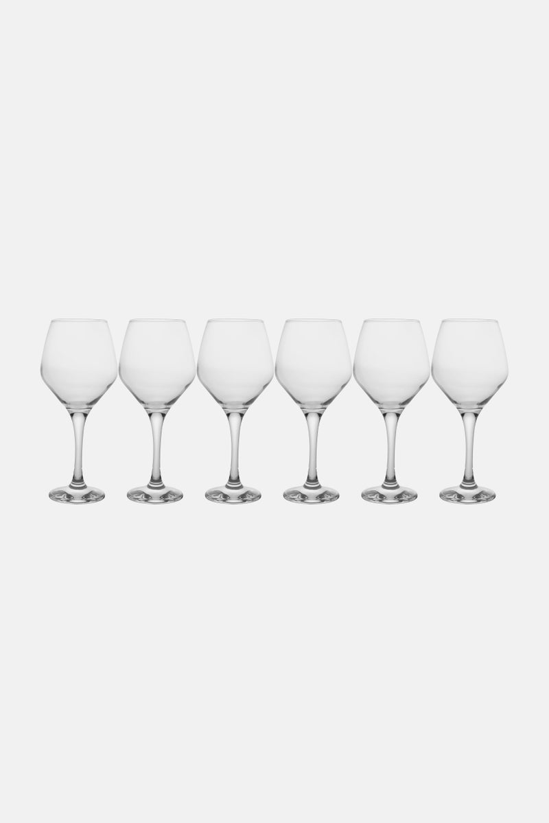 LAV 6 Pieces Plain Ella Glass Set 440 ml, Transparent - Image 1