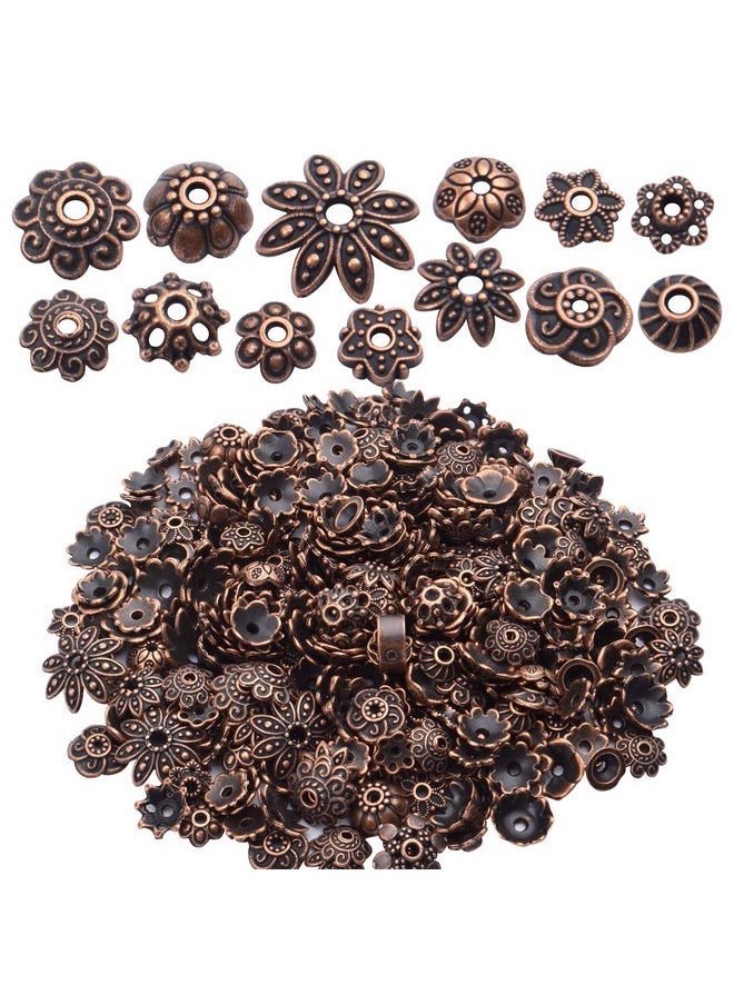 BronaGrand 100 Gram(About 180-350Pcs) Bead Caps Metal Spacers Jewelry Findings Accessories For Bracelet Necklace Jewelry Making,Antique Copper  - Image 1