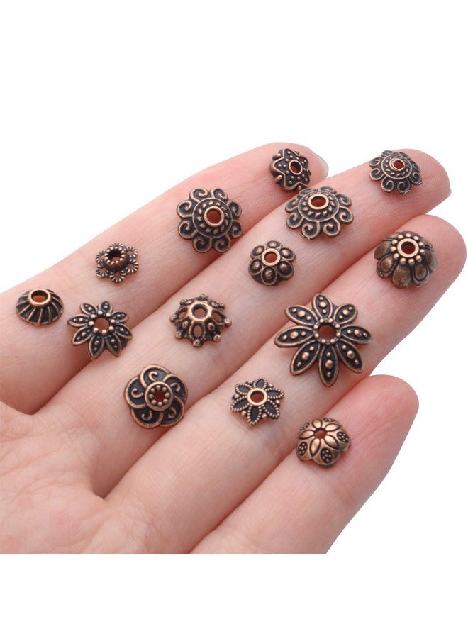 BronaGrand 100 Gram(About 180-350Pcs) Bead Caps Metal Spacers Jewelry Findings Accessories For Bracelet Necklace Jewelry Making,Antique Copper  - Image 2