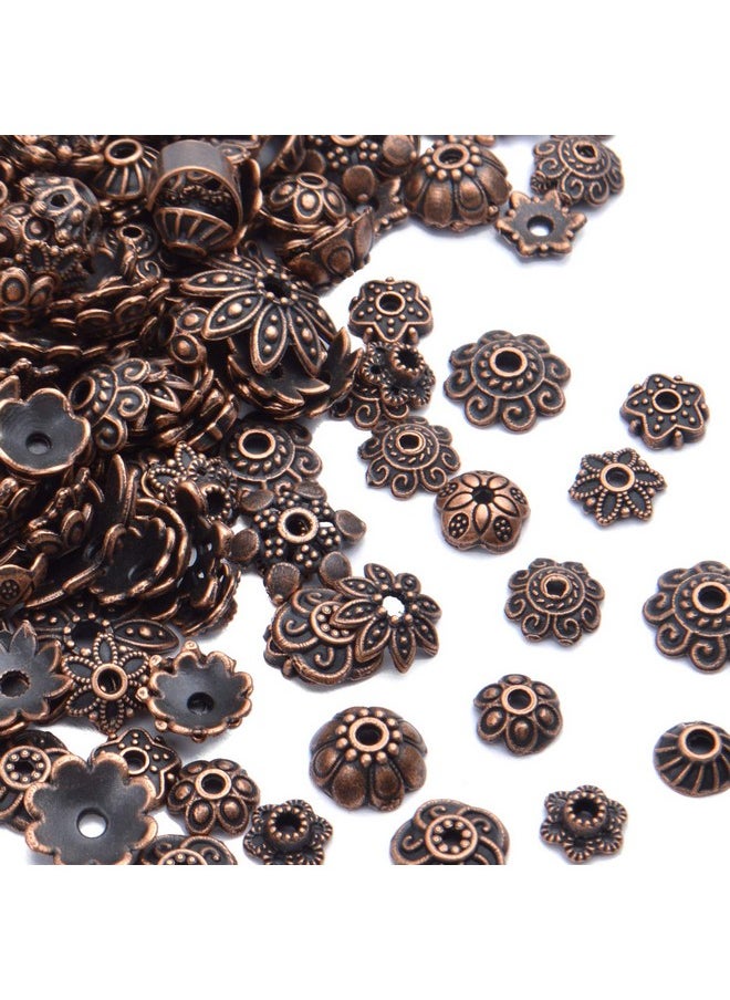 BronaGrand 100 Gram(About 180-350Pcs) Bead Caps Metal Spacers Jewelry Findings Accessories For Bracelet Necklace Jewelry Making,Antique Copper  - Image 3