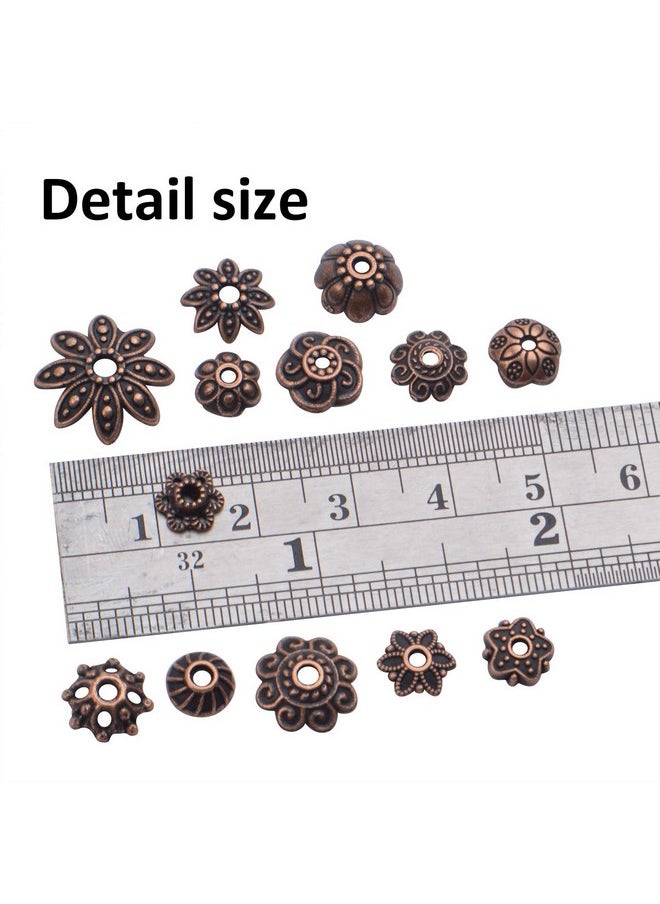 BronaGrand 100 Gram(About 180-350Pcs) Bead Caps Metal Spacers Jewelry Findings Accessories For Bracelet Necklace Jewelry Making,Antique Copper  - Image 5
