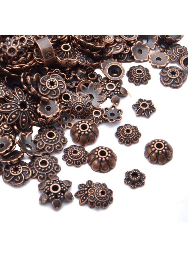 BronaGrand 100 Gram(About 180-350Pcs) Bead Caps Metal Spacers Jewelry Findings Accessories For Bracelet Necklace Jewelry Making,Antique Copper  - Image 4
