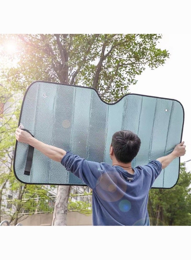 Generic Universal Car Windshield Sunshade,Keep Car Interior Cool,Fit Most Car for Sedan ,SUVs(Green)  - Image 5