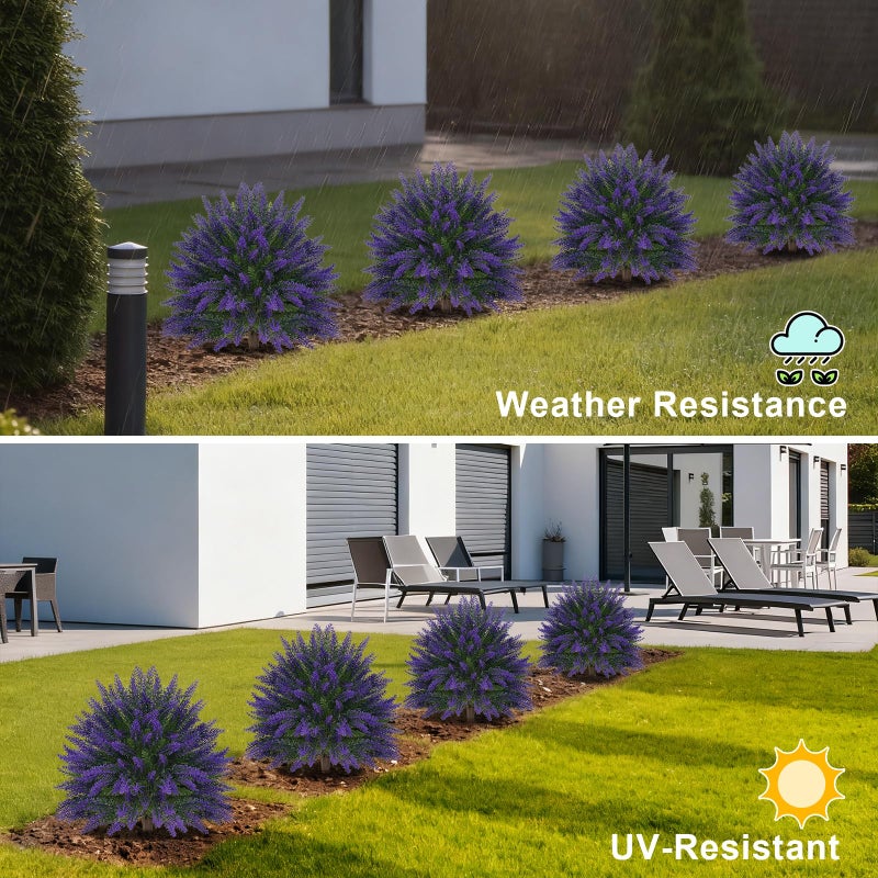EverNature Artificial Topiary Ball Trees,16'' UV Resistant Fake Evergreen Shrubs Bushes Plants with Ground Spike 2 Set of Fake Plants for Outdoor Indoor Front Porch Garden - Image 5