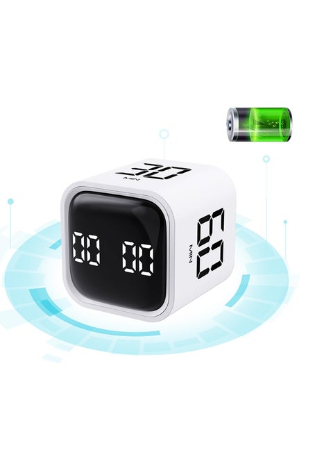 Upgraded Rechargeable 500mAh Cube Pomodoro Timer, Productivity Timer, Timer for Kids, Kitchen Timer, Digital Timer for Cooking, Desk Timers for Classroom, Teacher, Toothbrush, Exercise, Oven, Baking
