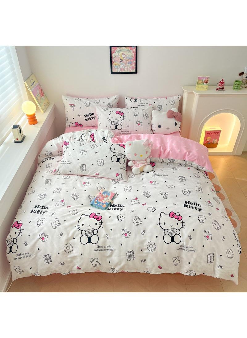 General - 4-Piece Hello Kitty Cotton Comfortable Set Bed Sheet Set Children'S Day Gift Birthday Gift 200X230cm - Image 1
