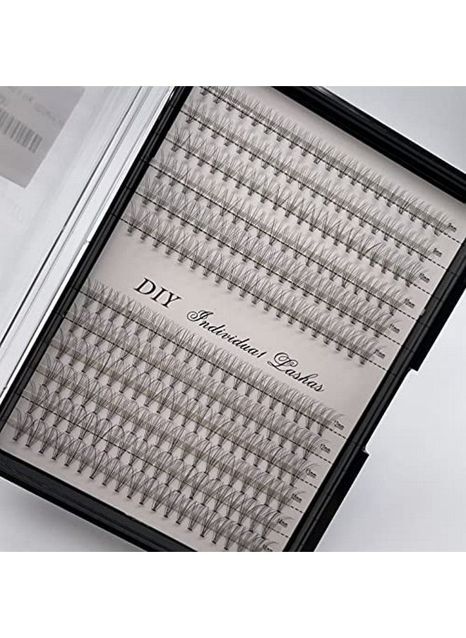 IECILI - Individual Lashes Natural Cluster Lashes 240Pcs 9 14Mm Mixed Pack /12 Roots/D Curl /0.07Mm Thickness/Faux Mink Diy Premade Fans Eyelash Extensions (D Curl 10D Cluster Lashes) - Image 1