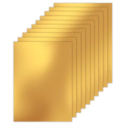 Lakeer A4 Gold Foil Cardstock Paper, 250 GSM, Pack of 10 Sheets, Reflective Mirror Cardstock for Art & Craft, Card Making, Scrapbooking, etc - Image 1