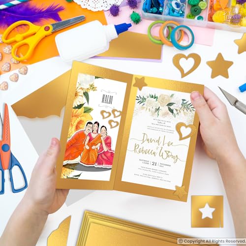 Lakeer A4 Gold Foil Cardstock Paper, 250 GSM, Pack of 10 Sheets, Reflective Mirror Cardstock for Art & Craft, Card Making, Scrapbooking, etc - Image 5