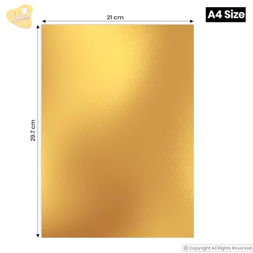 Lakeer A4 Gold Foil Cardstock Paper, 250 GSM, Pack of 10 Sheets, Reflective Mirror Cardstock for Art & Craft, Card Making, Scrapbooking, etc - Image 2