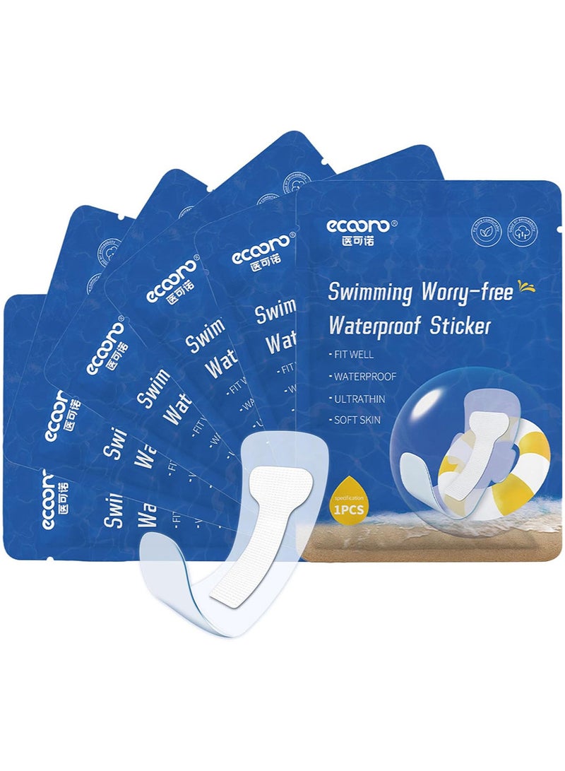 Eccoro 6 Pieces Waterproof Swimming Pads for Women, Skin Friendly Private Area Protection, Waterproof Private Patches, Dirt Prevention for Swimming, Daily Activities - Image 1