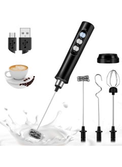 General Handheld foam maker, USB charging electric foam maker, 3-speed adjustable, dual USB charging mode, with 3 stainless steel whisk, suitable for lattes, cappuccino, hot chocolate, eggs  - Image 1
