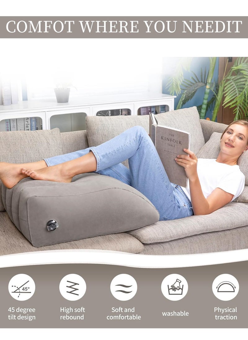 MIXDE - Inflatable Leg Wedge Pillow, Positioner Pillows Suitable for Leg Lift Rest, Comfort Leg Pillows Suitable for Improving Sleep Quality or Reduce Swelling - Image 1