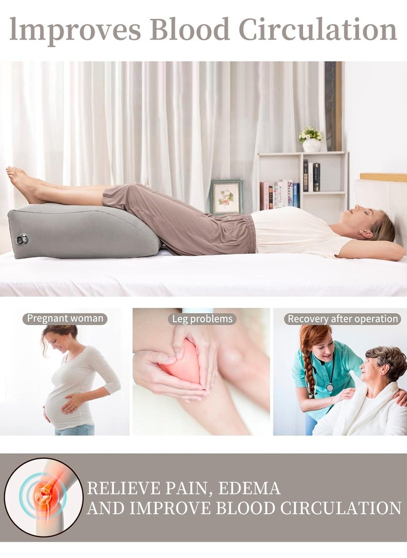 MIXDE - Inflatable Leg Wedge Pillow, Positioner Pillows Suitable for Leg Lift Rest, Comfort Leg Pillows Suitable for Improving Sleep Quality or Reduce Swelling - Image 1
