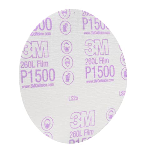 3M Hookit Finishing Film Abrasive Disc 00950, 6 in, 1500+ Grade, 100 Pack, Clear Coat Sanding, Paint Finishing, Defect Removal, Tear Resistant - Image 3