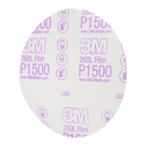 3M Hookit Finishing Film Abrasive Disc 00950, 6 in, 1500+ Grade, 100 Pack, Clear Coat Sanding, Paint Finishing, Defect Removal, Tear Resistant - Image 2