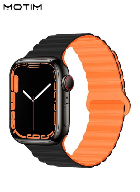 Apple Watch Band Magnetic Buckle Strap, 49mm 45mm 44mm 42mm, Soft Silicone Replacement Strap Loop Bracelet, Reversible Loop Strap for iWatch Series 10/9/8/7/6/5/4/3/2/1/SE