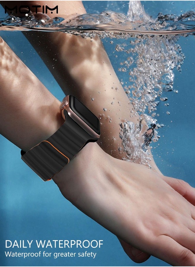Motim - Apple Watch Band Magnetic Buckle Strap, 49mm 45mm 44mm 42mm, Soft Silicone Replacement Strap Loop Bracelet, Reversible Loop Strap for iWatch Series 10/9/8/7/6/5/4/3/2/1/SE - Image 1