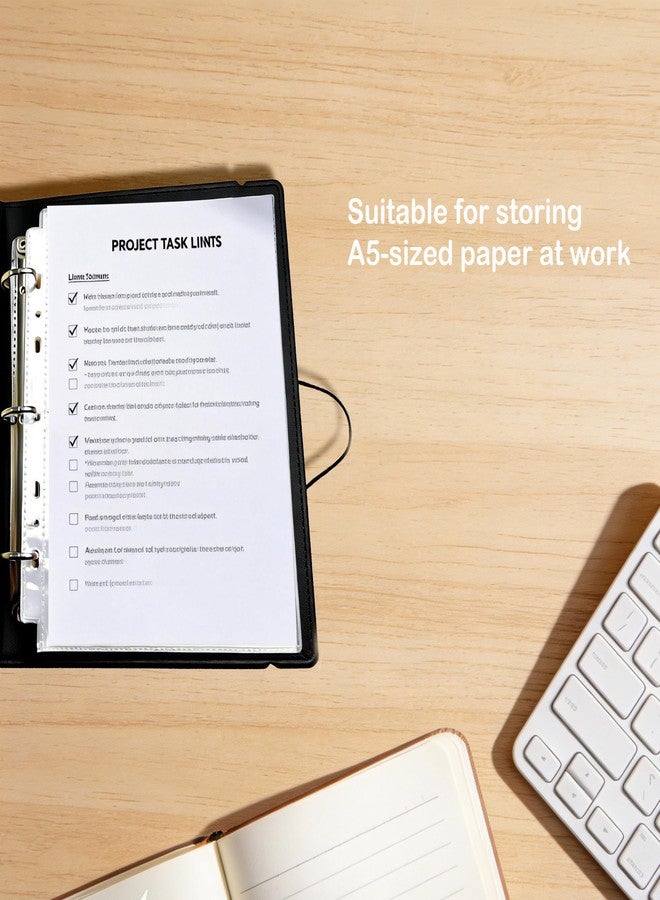 BYSLBTY 30 Pack 5.5x8.5 Sheet Protectors for 6 or 3 Ring 8.5x9.5 Mini Binders, Double-Sided Top-Loading Pockets, A5 Page Protectors - Image 5