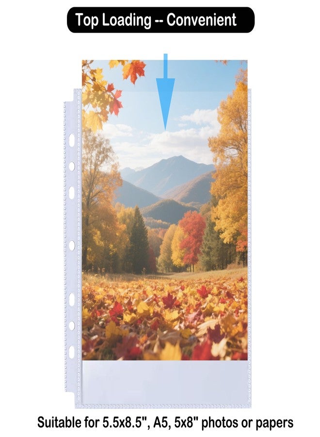 BYSLBTY 30 Pack 5.5x8.5 Sheet Protectors for 6 or 3 Ring 8.5x9.5 Mini Binders, Double-Sided Top-Loading Pockets, A5 Page Protectors - Image 3