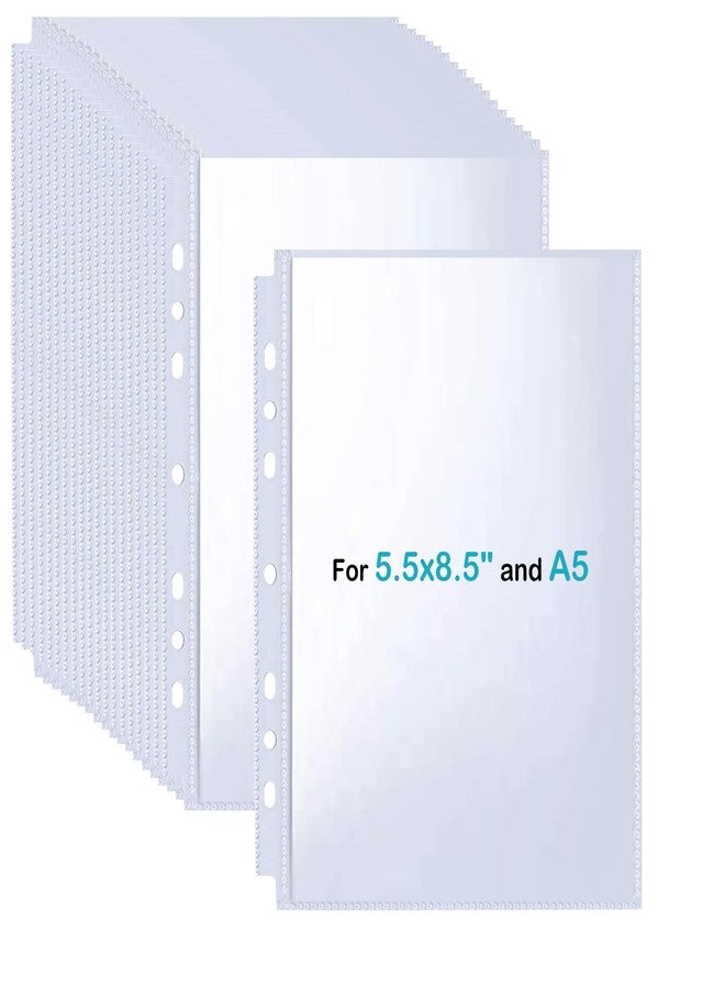 BYSLBTY 30 Pack 5.5x8.5 Sheet Protectors for 6 or 3 Ring 8.5x9.5 Mini Binders, Double-Sided Top-Loading Pockets, A5 Page Protectors - Image 1