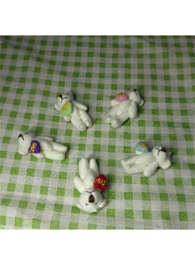8cm Plush Toy Long Hair Joint Bare Bear Decorations Diy Clothing Children's Clothing Accessories Wholesale-Color:Exquisite Workmanship, Straight Mouth Line, Relatively Strong Hands And Feet 4.5cm Heart Pure White Brushed Bear, Random Colors-Height:Single Price  - Image 1
