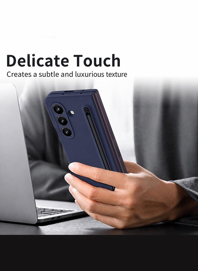 MARGOUN Slim S Pen Case for Samsung Galaxy Z Fold 8 Ultra with Stylus Holder and Built-in Screen Protector Dark Blue - Image 5