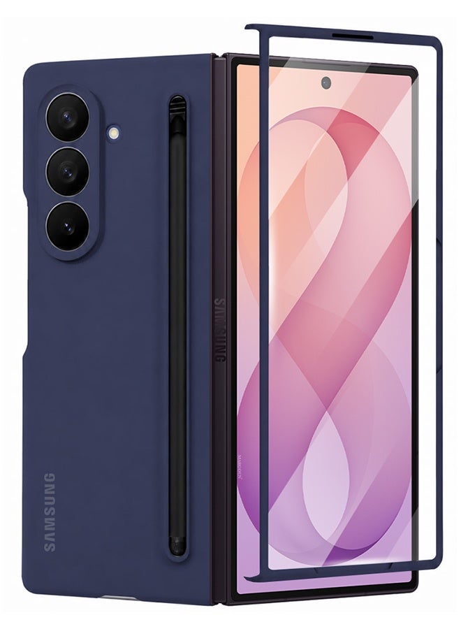 MARGOUN Slim S Pen Case for Samsung Galaxy Z Fold 8 Ultra with Stylus Holder and Built-in Screen Protector Dark Blue - Image 2