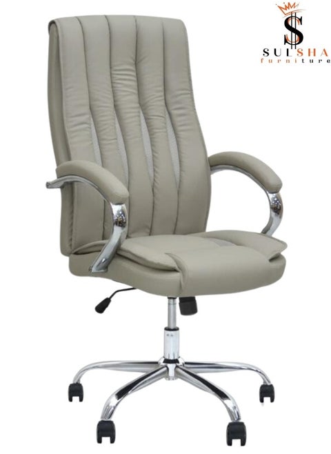 Executive Ergonomic Office Chair , Computer Desk Chair, PU Leather, Steel Structure, Smooth lumbar support with adjustable Heigh