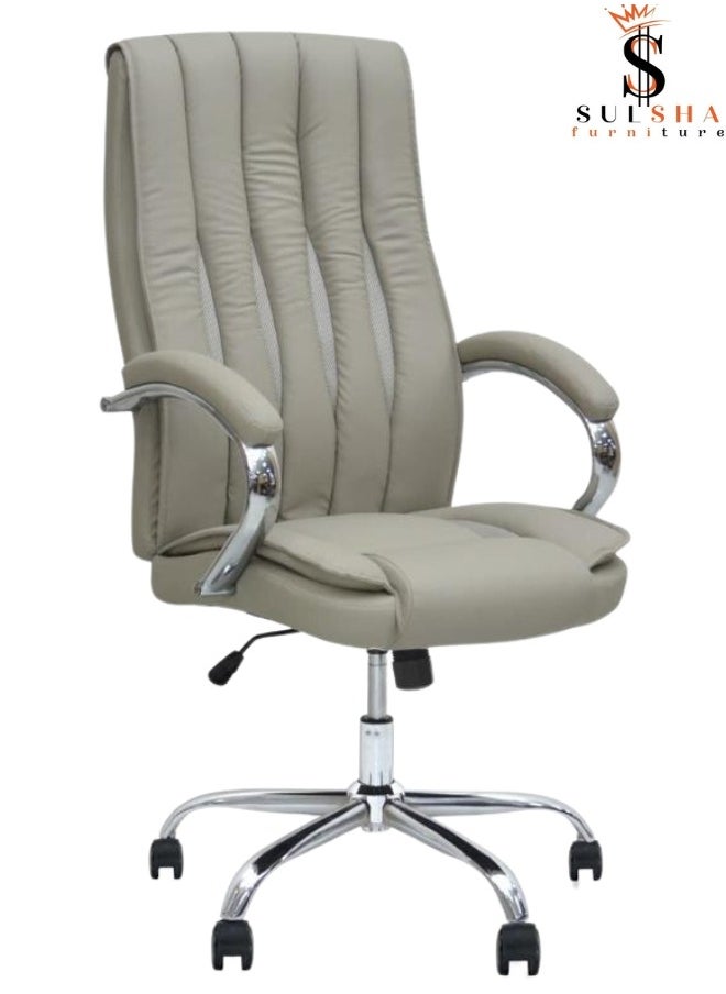 Executive Ergonomic Office Chair , Computer Desk Chair, PU Leather, Steel Structure, Smooth lumbar support with adjustable Heigh
