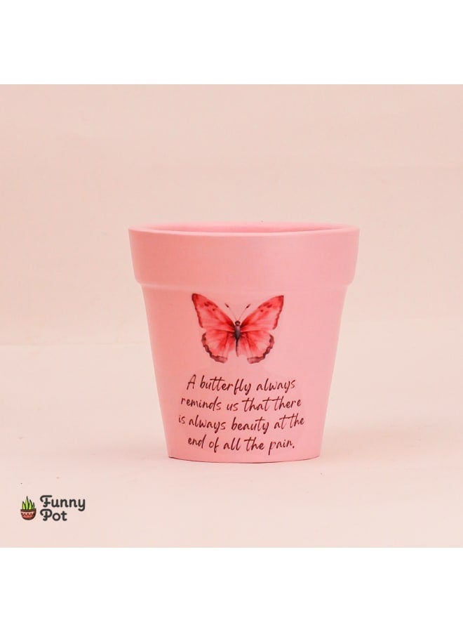 Handmade pottery empty pot - pink - 10*10 cm