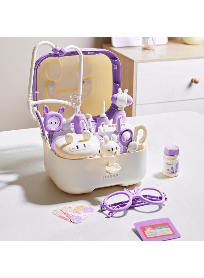 Purple Nana Rabbit Play Home Simulation Medical Portable Toy Case Cute Cute Fun Shape Educational Children-Specifications:5501