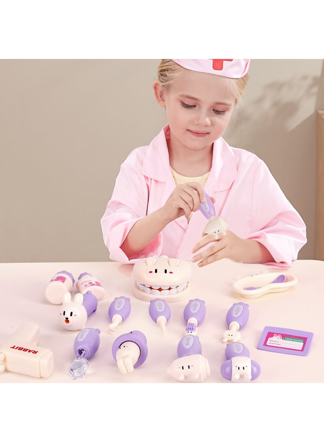 Purple Nana Rabbit Play Home Simulation Medical Portable Toy Case Cute Cute Fun Shape Educational Children-Specifications:5501