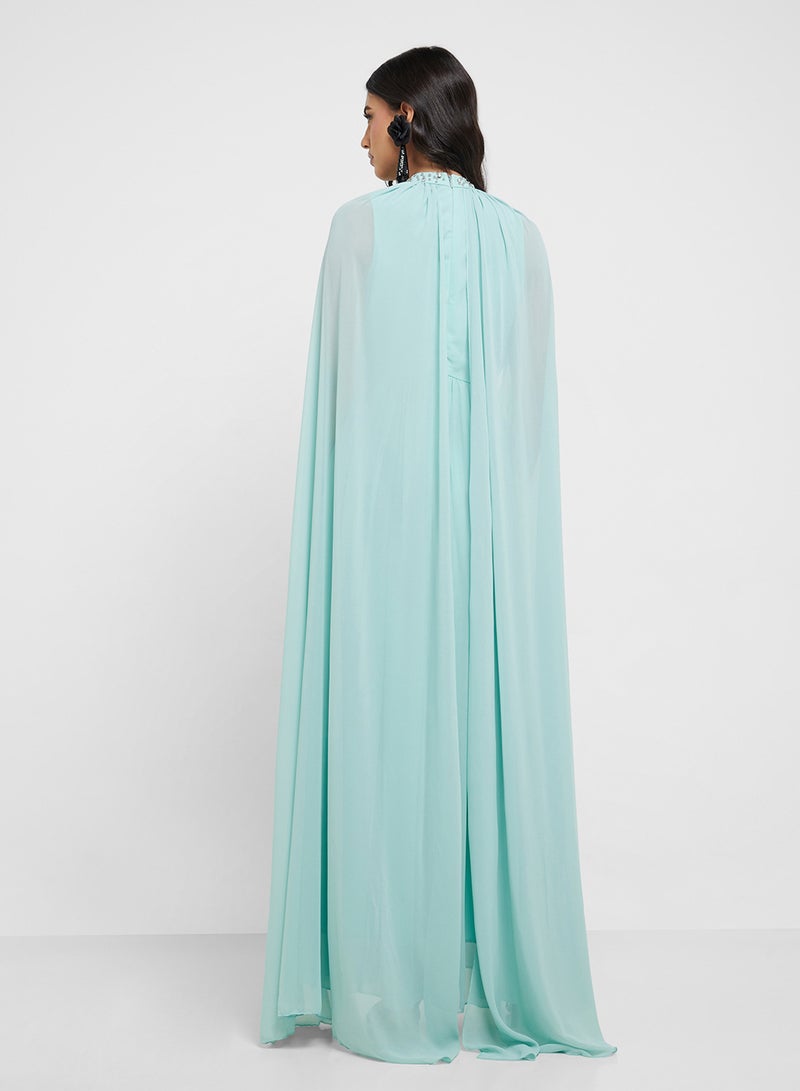 خزانة فستان ماكسي شيفون بكاب - Image 2