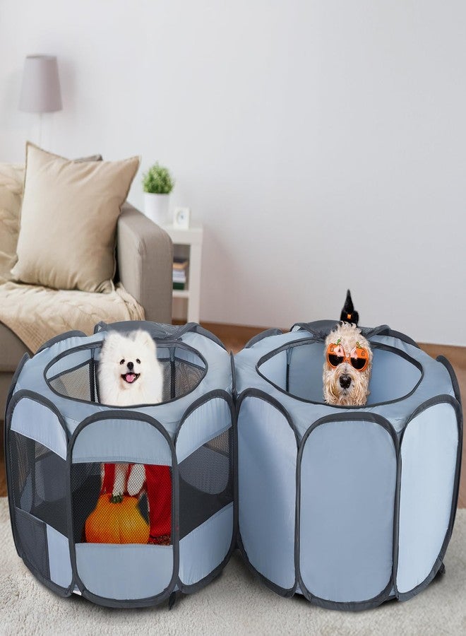 EighteenTek® 2-in-1 Pop up Pet Playpen, Assembly-Free, with Leakproof Pet Pee Pads,Portable Foldable Dog Tent Enclosure Indoor Outdoors Cats Puppy Kittens Small Animals Crates (S, 58" Lx29 Wx17 H) - Image 5