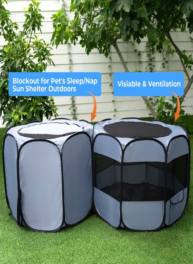 EighteenTek® 2-in-1 Pop up Pet Playpen, Assembly-Free, with Leakproof Pet Pee Pads,Portable Foldable Dog Tent Enclosure Indoor Outdoors Cats Puppy Kittens Small Animals Crates (S, 58" Lx29 Wx17 H) - Image 4