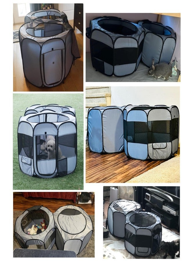 EighteenTek® 2-in-1 Pop up Pet Playpen, Assembly-Free, with Leakproof Pet Pee Pads,Portable Foldable Dog Tent Enclosure Indoor Outdoors Cats Puppy Kittens Small Animals Crates (S, 58" Lx29 Wx17 H) - Image 2