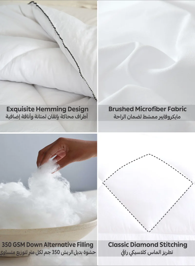 Donetella Comforter Duvet Insert – Size 200x230 cm – All Season Quilt with 350 GSM Soft Luxury Down Alternative Filling – Diamond Quilted for Queen Bed