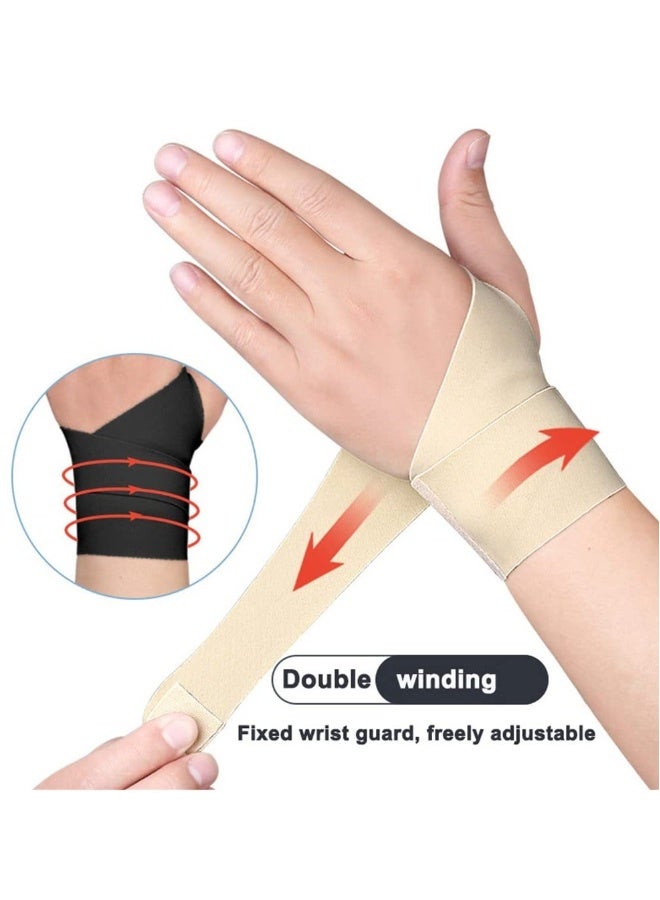 Generic Arthritis Gloves, 1 Pair Wrist Thumb Support Braces, Ultra Thin Soft Elastic Compression Sleeves Fingerless Glove, Adjustable Sports Thumb Bandage Wrap Protector for Women & Men  - Image 2