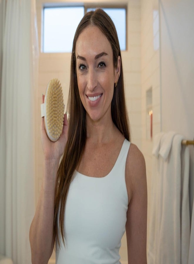 rosena Dry Brushing Body Brush - Best for Exfoliating Dry Skin, Lymphatic Drainage and Cellulite Treatment - Organic Spa Exfoliator and Massage Scrub Brush with Natural Boar Bristles (Oval) - Image 4