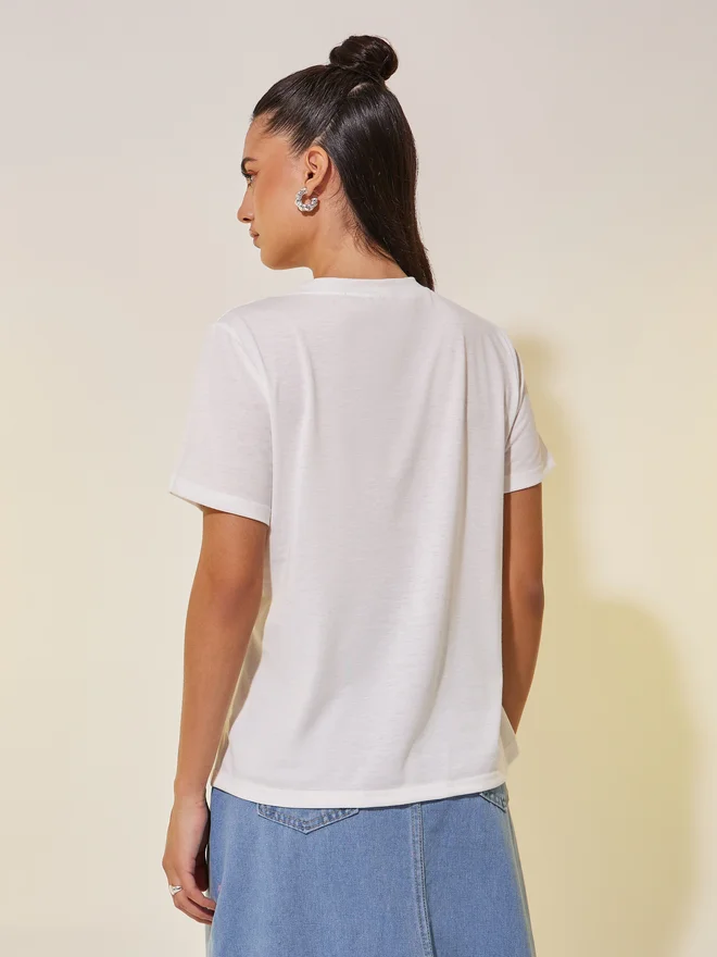 Take Two Take Two Embroidered Round Neck T-Shirt