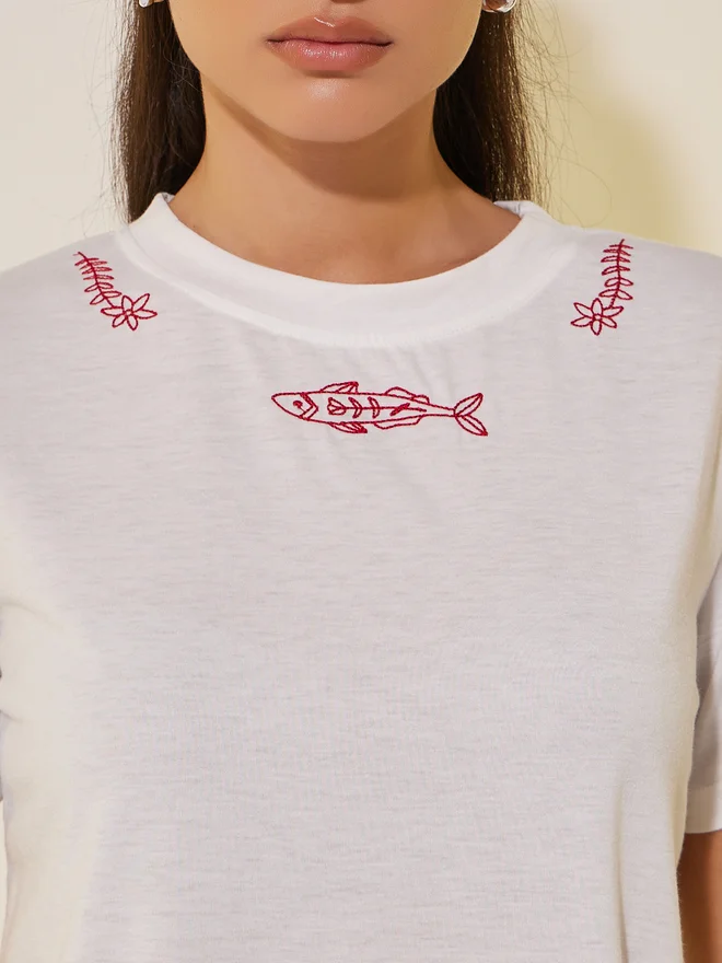 Take Two Take Two Embroidered Round Neck T-Shirt