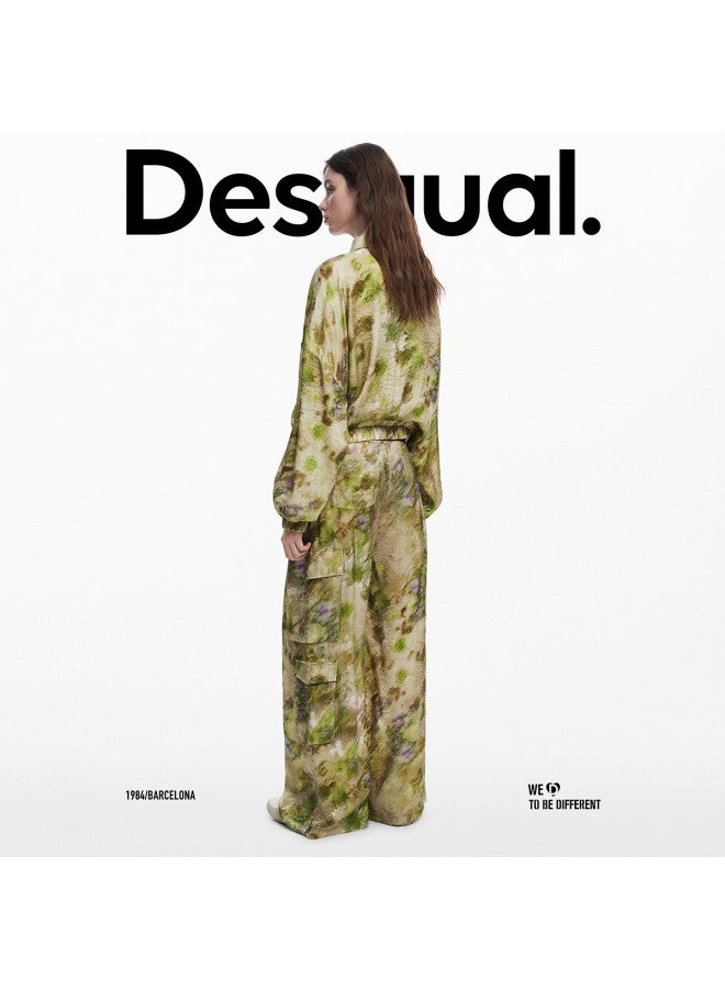 DESIGUAL ss25 Abstract Print Iridescent Utility-inspired Cropped Women's Jacket - Image 5