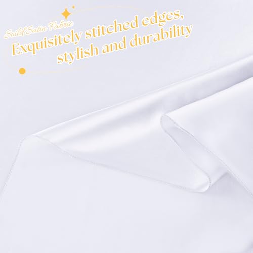 Entisn Oval Tablecloth 60 x 84 Inch, Made of White Satin Fabric, Suitable for 6-8 Seats, Wrinkle-Resistant and Easy-Clean Design Table Decoration for Wedding, Banquet, Kitchen, Indoor and Outdoor - Image 5