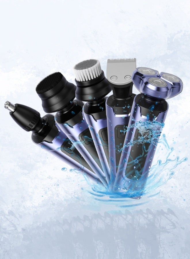 عام ماكينة حلاقة كهربائية ضد الماء للرجال – قابلة لإعادة الشحن عبر USB مع شاشة LCD | للاستخدام الجاف والرطب – طقم العناية المثالي - Image 5