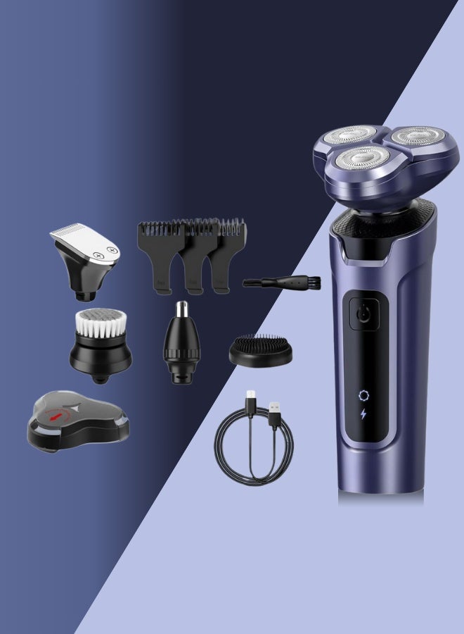 عام ماكينة حلاقة كهربائية ضد الماء للرجال – قابلة لإعادة الشحن عبر USB مع شاشة LCD | للاستخدام الجاف والرطب – طقم العناية المثالي - Image 4