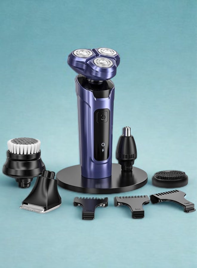 عام ماكينة حلاقة كهربائية ضد الماء للرجال – قابلة لإعادة الشحن عبر USB مع شاشة LCD | للاستخدام الجاف والرطب – طقم العناية المثالي - Image 2