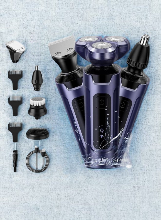 عام ماكينة حلاقة كهربائية ضد الماء للرجال – قابلة لإعادة الشحن عبر USB مع شاشة LCD | للاستخدام الجاف والرطب – طقم العناية المثالي - Image 3